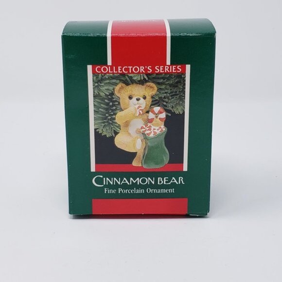Lot of 4 1989 Hallmark Cinnamon Bear Porcelain Ornament - Picture 2 of 9
